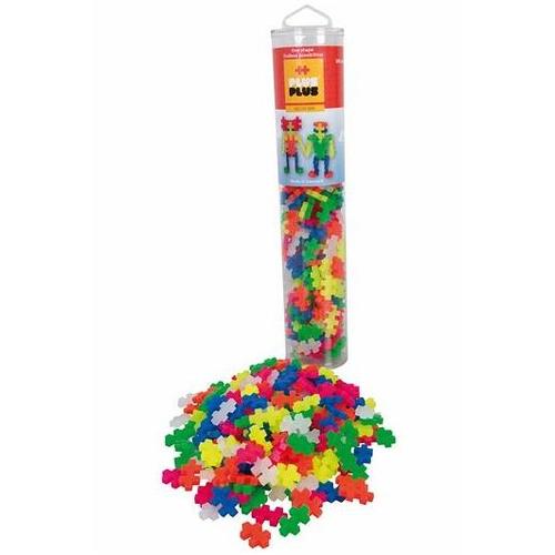 Plus-Plus® 9604186 - Neon Mix, Tube, 240 Bausteine, Konstruktionsspielzeug, neon - Plus Plus