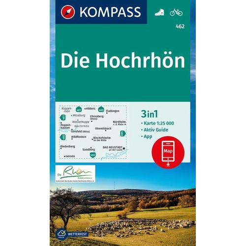 KOMPASS Wanderkarte 462 Die Hochrhön 1:25.000