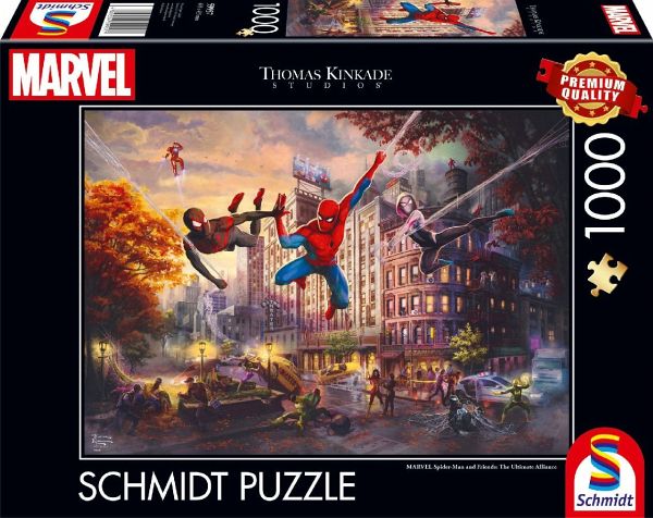 Schmidt Spiele 59957 - Spider-Man and Friends, The Ultimate Alliance, Puzzle Thomas Kinkade 1.000 Teile - Marvel - Schmidt Spiele
