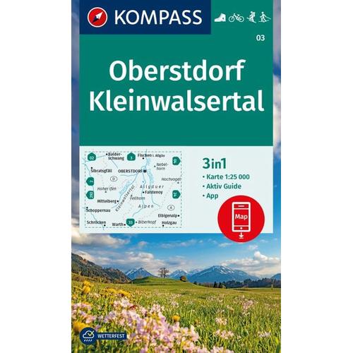 KOMPASS Wanderkarte 03 Oberstdorf, Kleinwalsertal 1:25.000