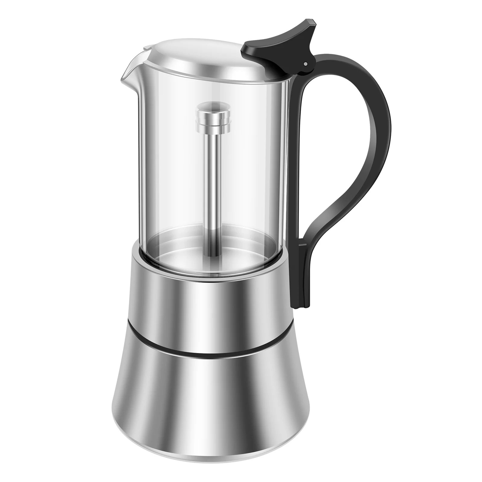Cuisinière cafetière 120ML Induction Moka Pot dessus en verre transparent cuisinière en acier inoxydable cafetière expresso cuisinière Portable