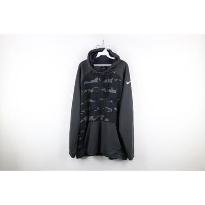 Nike Sweaters | Vintage Y2k Nike Mens 2xl Xxl Striped Camouflage Knit Hoodie Sweatshirt Gray | Color: Gray | Size: 2xl