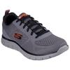 Sneaker SKECHERS "TRACK-LESHUR", Herren, Gr. 45, grau, Textil, Lederimitat, kontrastfarbene Details, sportlich, Schuhe, Sportschuh, Trainingsschuh mit Memory Foam