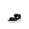 Sandalette ECCO "ECCO GRUUV SOL W", Damen, Gr. 37, schwarz, Leder, modisch, Schuhe, Plateau, Sommerschuh, Sandalette mit praktischem Klettverschluss