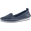 Slipper HEINE, Damen, Gr. 36, blau (marine), Glattleder, Leder, modisch, Schuhe