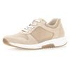 Keilsneaker GABOR ROLLINGSOFT, Damen, Gr. 44, beige (hellbeige), Veloursleder, Textil, unifarben, sportlich, Schuhe Sneaker, Freizeitschuh, Halbschuh, Schnürschuh im sommerlichem Materialmix