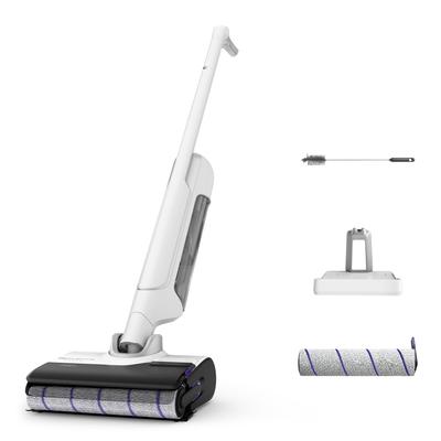 ROWENTA Nass-Trocken-Sauger "X-Clean 10, Saugen und Wischen, lange Laufzeit, LED-Bildschirm", weiß (weiß, silber), B:27cm H:116cm T:23cm, Nass-Trocken-Sauger, selbstreinigend und -trocknend, geeignet für Hartböden, GZ7540