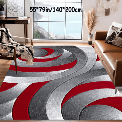 TEMU 1pc Area Rug, Abstract Geometric, Non-slip, Machine Washable, For Living Room, Sofa, Coffee Table, Bedside, Dining Table, Kitchen, Game Room, Indoor, Outdoor, Garden Image