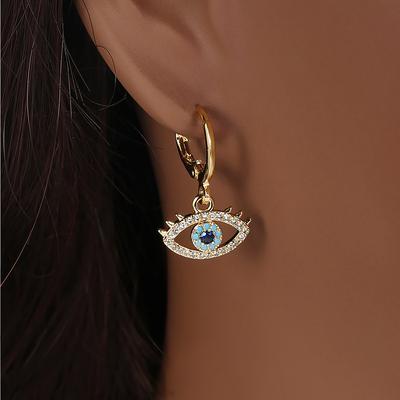 TEMU Stylish Retro Eye Zirconia Pendant Earrings Image