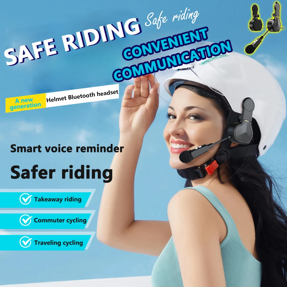 Bt9 Motorrad Bluetooth Doppelohr-Helm-Headset, 20 Stunden Akkulaufzeit von 800 m, Gegensprechanlage, wasserdichter Musik-Mikrofon-Player Image