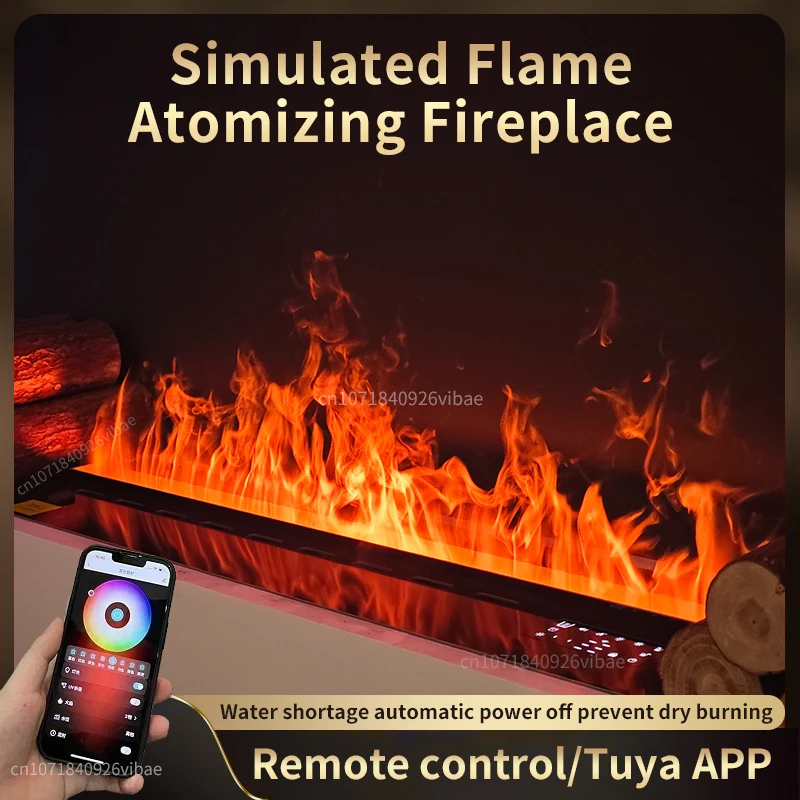 3D Wasser Elektrischer Kamin Fernbedienung APP Nebelkamin Eingebettet Realistische Nebel Flamme Innendekoration Dampfkamin