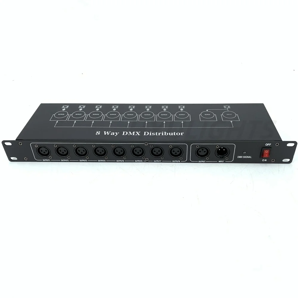 8-Kanal-DMX512-Splitter, fotoelektrischer Isolations-Signalverstärker für LED-Leuchten, DJ- und Bühnenausrüstung, verbessert das Publikumserlebnis Image