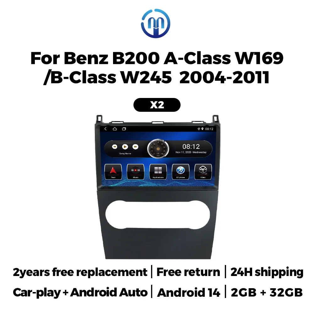 MEKEDE 9 "Carplay Stereo Für Mercedes Benz B200 A B Klasse W169 A160 A180 A200 A220 2009 - 2012 Android Auto Radio Touchscreen Image