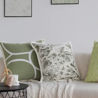 Kissen bezug Rand Kissen bezug weiß Magnolie Polyester dekorative Zuhause 45*45cm Kissen bezug für Image
