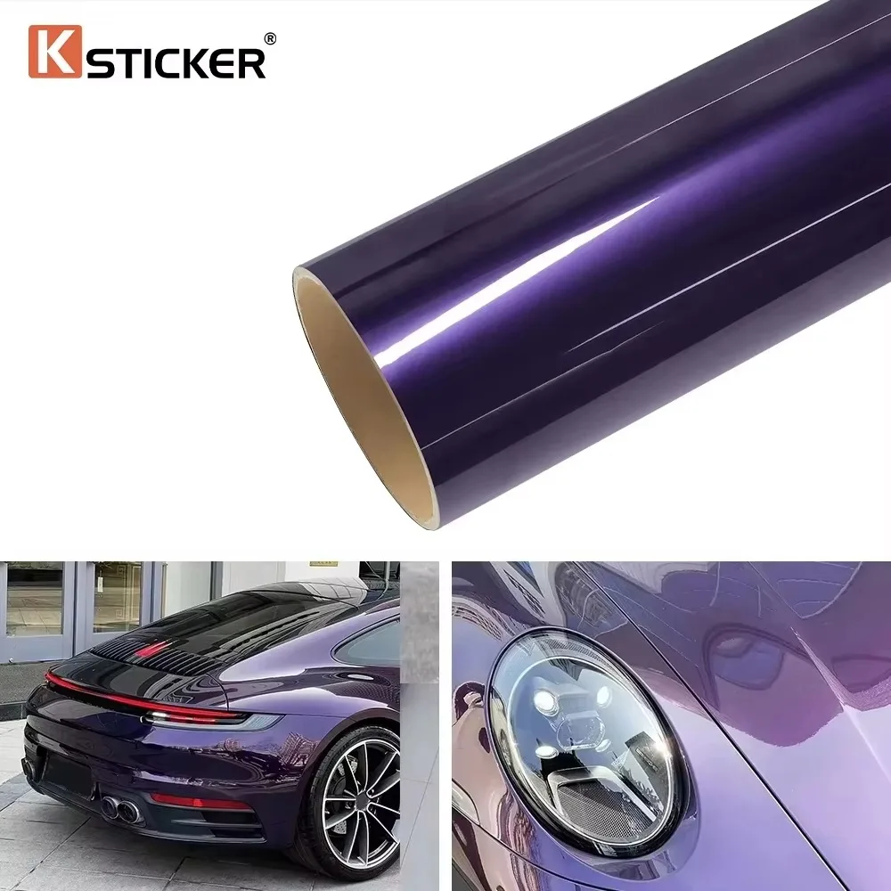 Ksticker PET Metallic Midnight Purple Car Wrapping Film Kratzfester, langlebiger Aufkleber Auto Cover Fahrzeuge Motor Farbwechsel Image