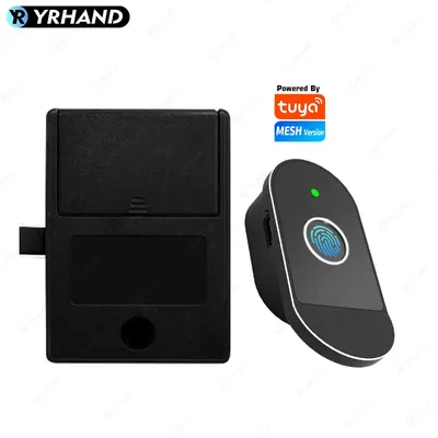 YRHAND Smart Cabinet Lock Fingerprint & Tuya APP Control, Biometric Keyless Entry Remote Access for Home Office Drawer Safe