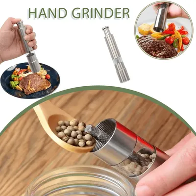 Stainless Steel Spice Pepper Coarse Salt Mini Small Grinding Hand Mills Kitchen Gadgets Manual