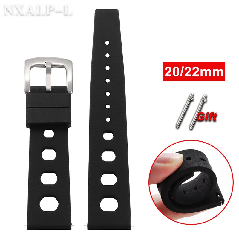 Tropisches Silikon-Uhrenarmband, Schnellverschlussarmband, 20 mm, 22 mm, weiches Gummi-Smart-Armband für traditionelles Taucheruhren-Zubehör Image
