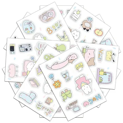 8 Stück niedlichen koreanischen Tier Puzzle Aufkleber niedlichen Cartoon Handbücher Handy hüllen Image
