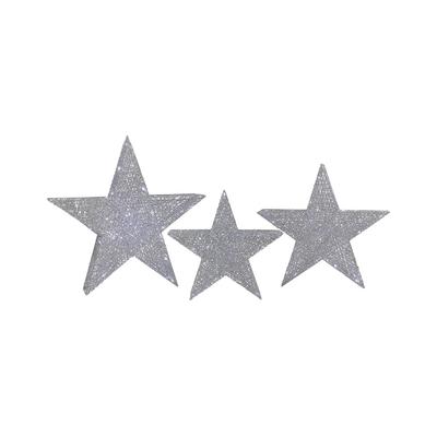 Northern Lights Northlight Set Of 3 Led Lighted Silver Stars Outdoor Christmas Decorations 24In