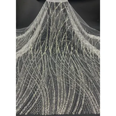5 Yard Designer Sewing New Bead Tube Embroidery Piece Embroidered Wedding Dress Evening Fashion