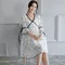 Maternity Dress Summer Chiffon Expectant Mother Casual Half Sleeve Loose Big Size Pregnancy Clothes
