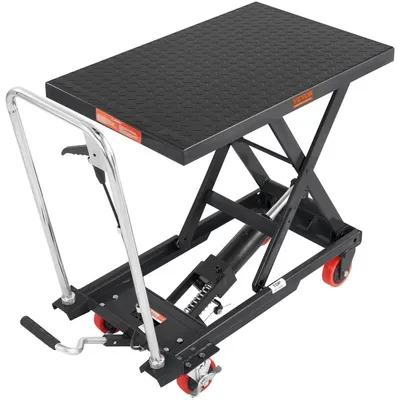 VEVOR Hydraulic Lift Table Cart, 500lbs Capacity 28.5" Lifting Height, Manual Single Scissor Lift