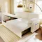 Sofa Bed- 2 in 1 Pull Out Couch Bed with Storage Chaise for Living Room, White Sherpa Couch