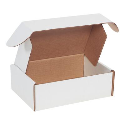 Lavex 9" x 6 1/4" x 3" White Deluxe Corrugated Mailer with Front Locking Tabs - 50/Case