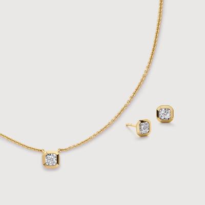 Asscher Diamond Chain & Studs