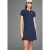 Polokleid HECHTER PARIS, Damen, Gr. 36, N-Gr, blau (marine), Obermaterial: 95% Baumwolle, 5% Elasthan, unifarben, feminin, figurbetont mini, Kurzarm, Kleider, mit Kontrastdetails und Logoprint