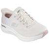 Slip-On Sneaker SKECHERS "ARCH FIT 2.0-EASY CHIC", Damen, Gr. 41, beige (natur, rosa), Textil, casual, Schuhe, Schlupfschuh, Vegan mit elastischer Bungee Schnürung, Topseller