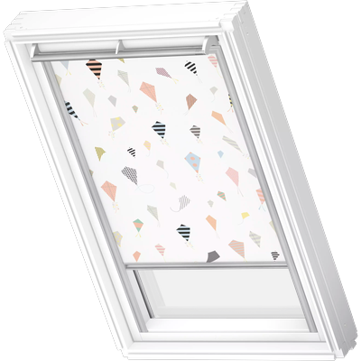 Verdunklungsrollo VELUX "DKL 4667S, Motiv: Kids Drachen", kids drachen, alufarben, U10, stufenlos positionierbar, Polyester, Rollos, alufarbene Führungsschienen & Griffleiste Image