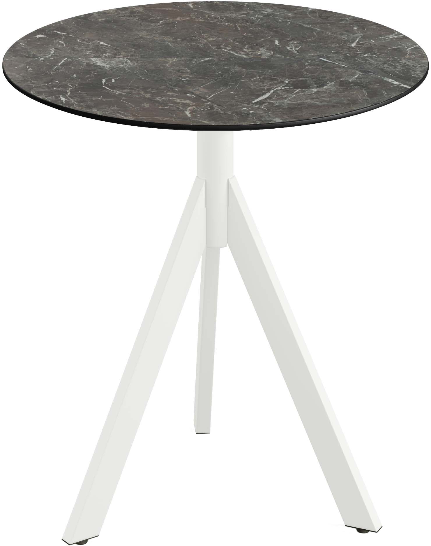 Klapptisch ESSENTIALS "Infinity", weiß (weiß, galaxy marble, weiß), B:70cm H:74cm T:70cm, Pulverbeschichteter Stahl + HPL Tischplatte, Tische, in verschiedenen Ausführungen