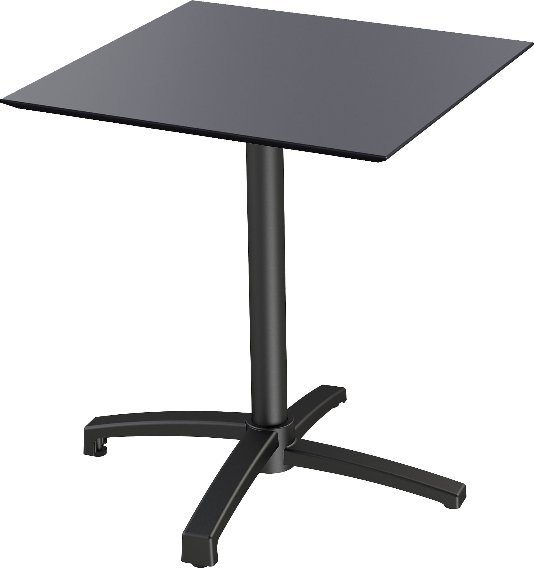 Klapptisch ESSENTIALS "X cross", schwarz (schwarz, schwarz, schwarz), B:70cm H:74cm T:70cm, Aluminium/HPL Tischplatte, Tische, in verschiedenen Ausführungen Image