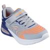 Sneaker SKECHERS "MICROSPEC MAX ADVANCE", Kinder, Gr. 31, bunt (grau, navy, orange), Textil, Lederimitat, kontrastfarbene Details, sportlich, Schuhe, Freizeitschuh mit Klettverschluss, Größenschablone zum Download