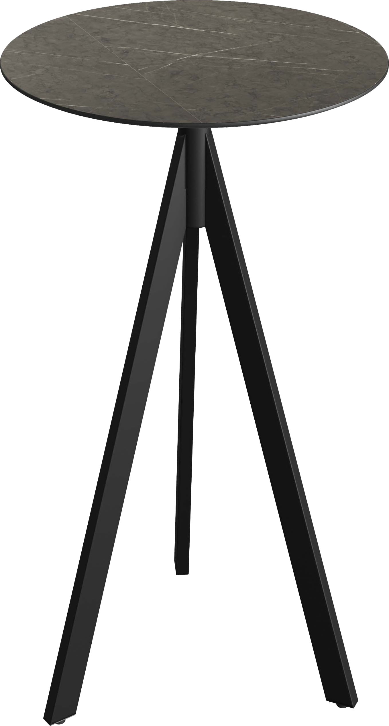 Klapptisch ESSENTIALS "Infinity", schwarz (schwarz, midnight marble, schwarz), B:70cm H:110cm T:70cm, Pulverbeschichteter Stahl + HPL Tischplatte, Tische, in verschiedenen Ausführungen