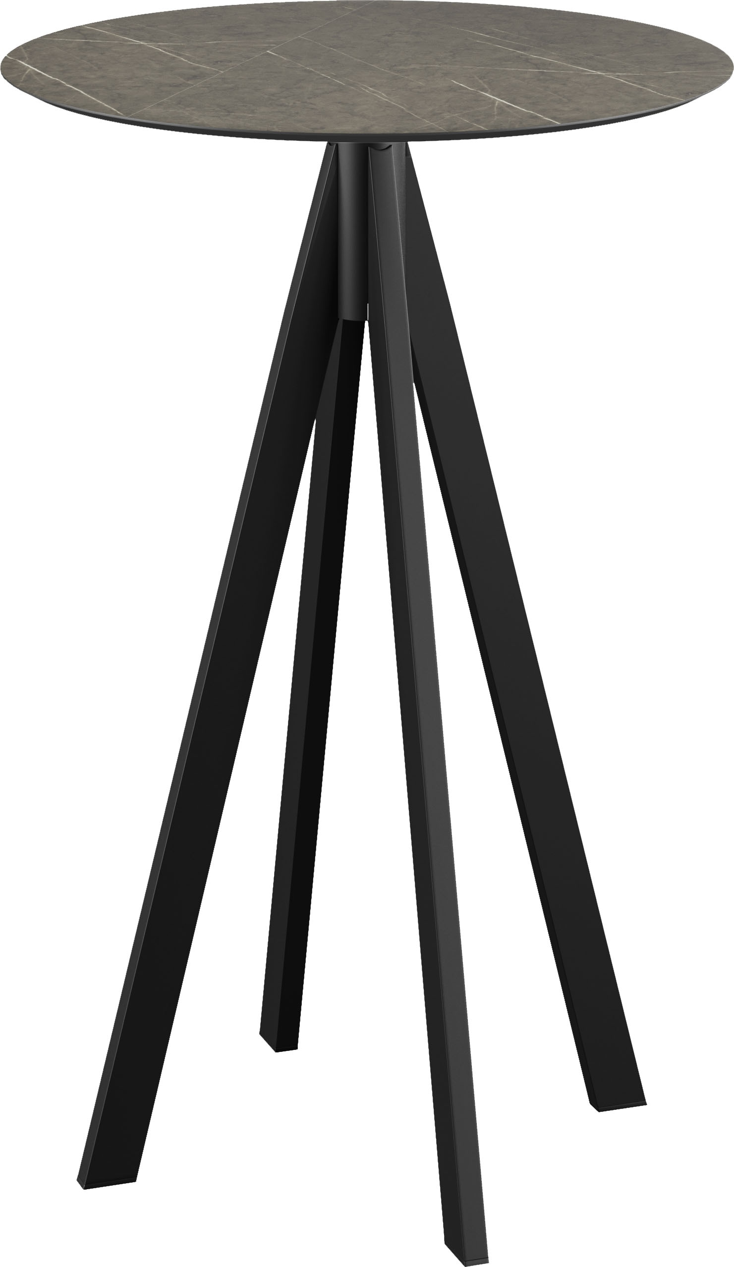 Klapptisch ESSENTIALS "Infinity", schwarz (schwarz, midnight marble, schwarz), B:70cm H:109,2cm T:70cm, Stahl/HPL Tischplatte, Tische, in verschiedenen Ausführungen