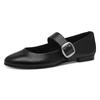 Ballerina TAMARIS, Damen, Gr. 40, schwarz, Leder, Lederimitat, klassisch, Schuhe, Blockabsatz, Businesschuh mit großer, verstellbarer Schnalle