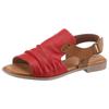 Riemchensandale MUSTANG SHOES, Damen, Gr. 39, rot (rot, braun), Lederimitat, klassisch, Schuhe, Sommerschuh, Sandalette, Blockabsatz, mit Klettverschluss