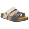 Pantolette JOSEF SEIBEL "Hannah 03", Damen, Gr. 39, blau (blau kombiniert), Leder, kontrastfarbene Details, casual, Schuhe, mit komfortablem Fußbett