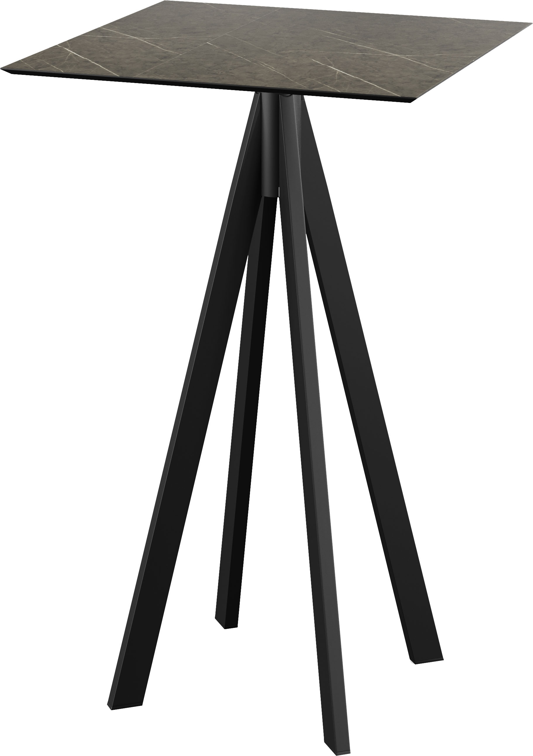 Klapptisch ESSENTIALS "Infinity", schwarz (schwarz, midnight marble, schwarz), B:70cm H:109,2cm T:70cm, Stahl/HPL Tischplatte, Tische, in verschiedenen Ausführungen