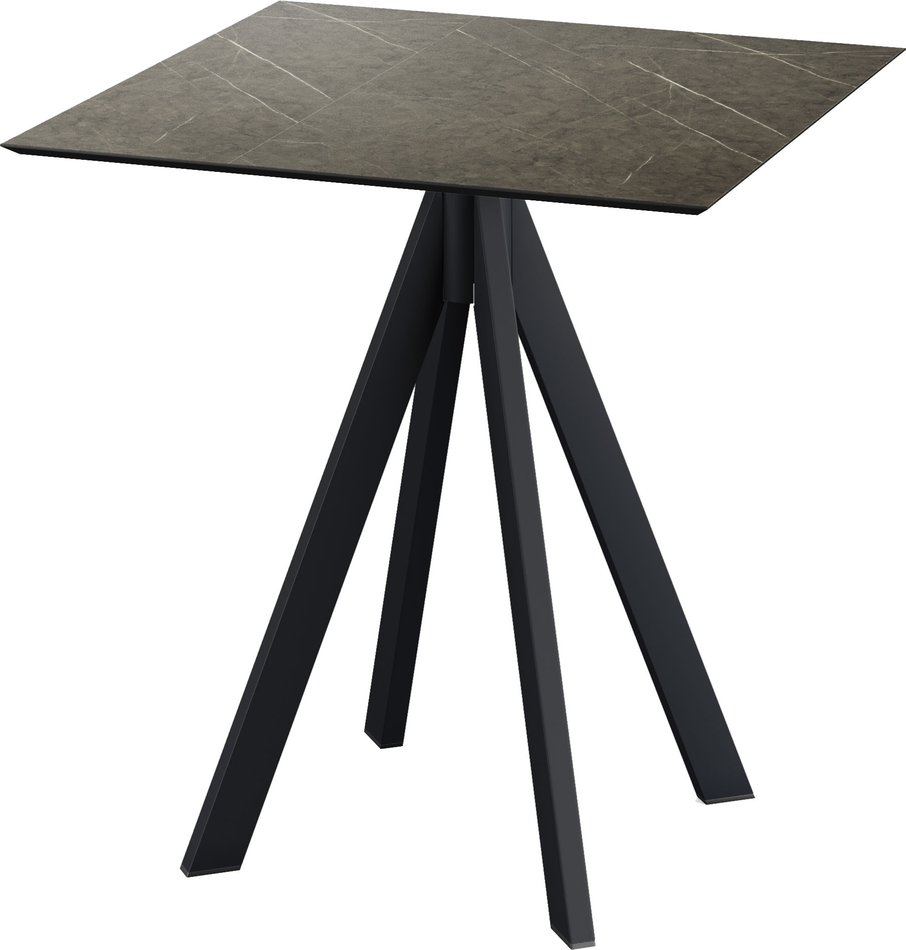 Klapptisch ESSENTIALS "Infinity", schwarz (schwarz, midnight marble, schwarz), B:70cm H:73,2cm T:70cm, Stahl/HPL Tischplatte, Tische, in verschiedenen Ausführungen