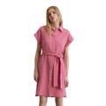 Midikleid MARC O'POLO "mit Bindegürtel", Damen, Gr. 42, Normalgrößen, blushed pink, Obermaterial: 100% Leinen; Futter: 100% Baumwolle, unifarben, relaxed fit knielang, Kurzarm Manschette, Kleider