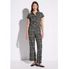 Overall STREET ONE, Damen, Gr. 44, EURO-Größen, schwarz, Stoff, 99% Polyester, 1% Elasthan, bedruckt, casual, normal normal, ohne Ausschnitt, Kurzarm Bündchen, Overalls, mit Knopfleiste