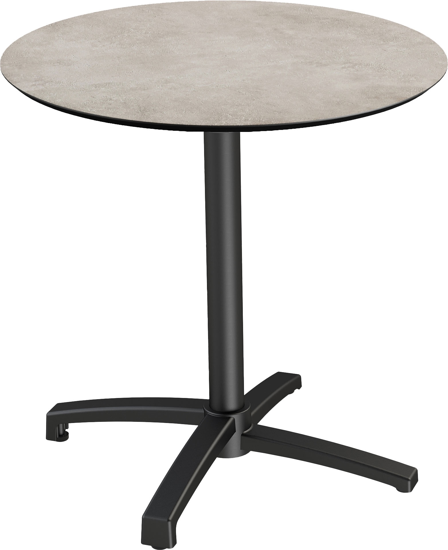 Klapptisch ESSENTIALS "X cross", schwarz (schwarz, moonstone, schwarz), B:70cm H:74cm T:70cm, Aluminium/HPL Tischplatte, Tische, in verschiedenen Ausführungen