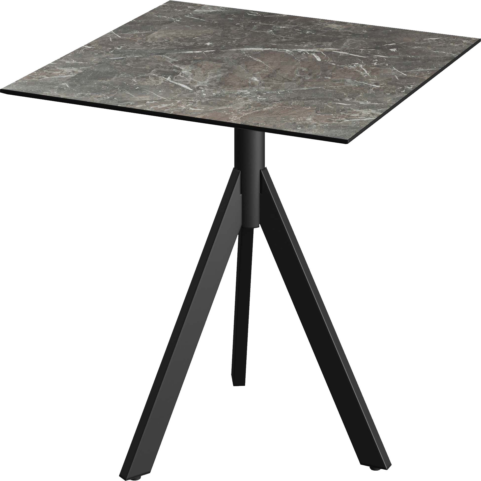Klapptisch SOLD OUT "Infinity", schwarz (schwarz, galaxy marble, schwarz), B:70cm H:74cm T:70cm, Pulverbeschichteter Stahl + HPL Tischplatte, Tische, in verschiedenen Ausführungen