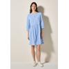 Sommerkleid CECIL, Damen, Gr. XL (44), US-Größen, blau (aster blau), Web, 65% Baumwolle, 35% Modal, Nadelstreifen, casual, comfort fit kniefrei, Rundhals, 3/4-Ärmel Bündchen, Kleider, mit Rundhalsausschnitt