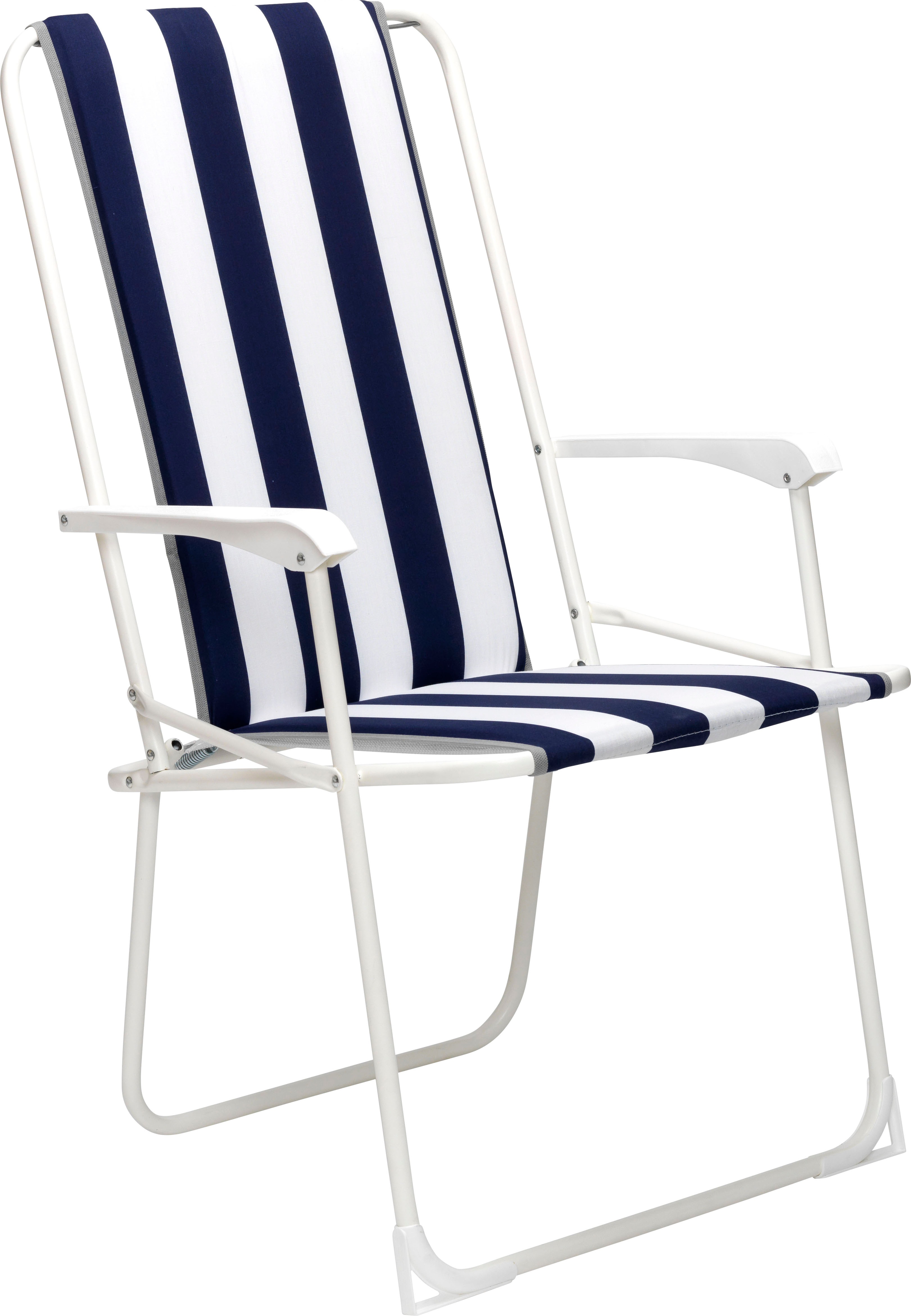 Campingstuhl BEST "Chiemsee", blau, B:56cm H:93cm T:53cm, Stahl, Stühle, Campingstuhl, Klappstuhl mit hoher Rückenlehne