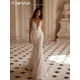 Sparkly Embroidery Beaded Lace Wedding Dress Sexy Deep V-neck Spaghetti Straps Bridal Gown Customized Mermaid Dresses For Bride